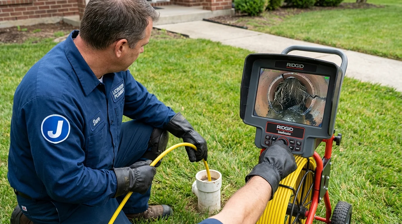 Sewer camera inspection being performed by Johns Plumbing LLC in Wentzville